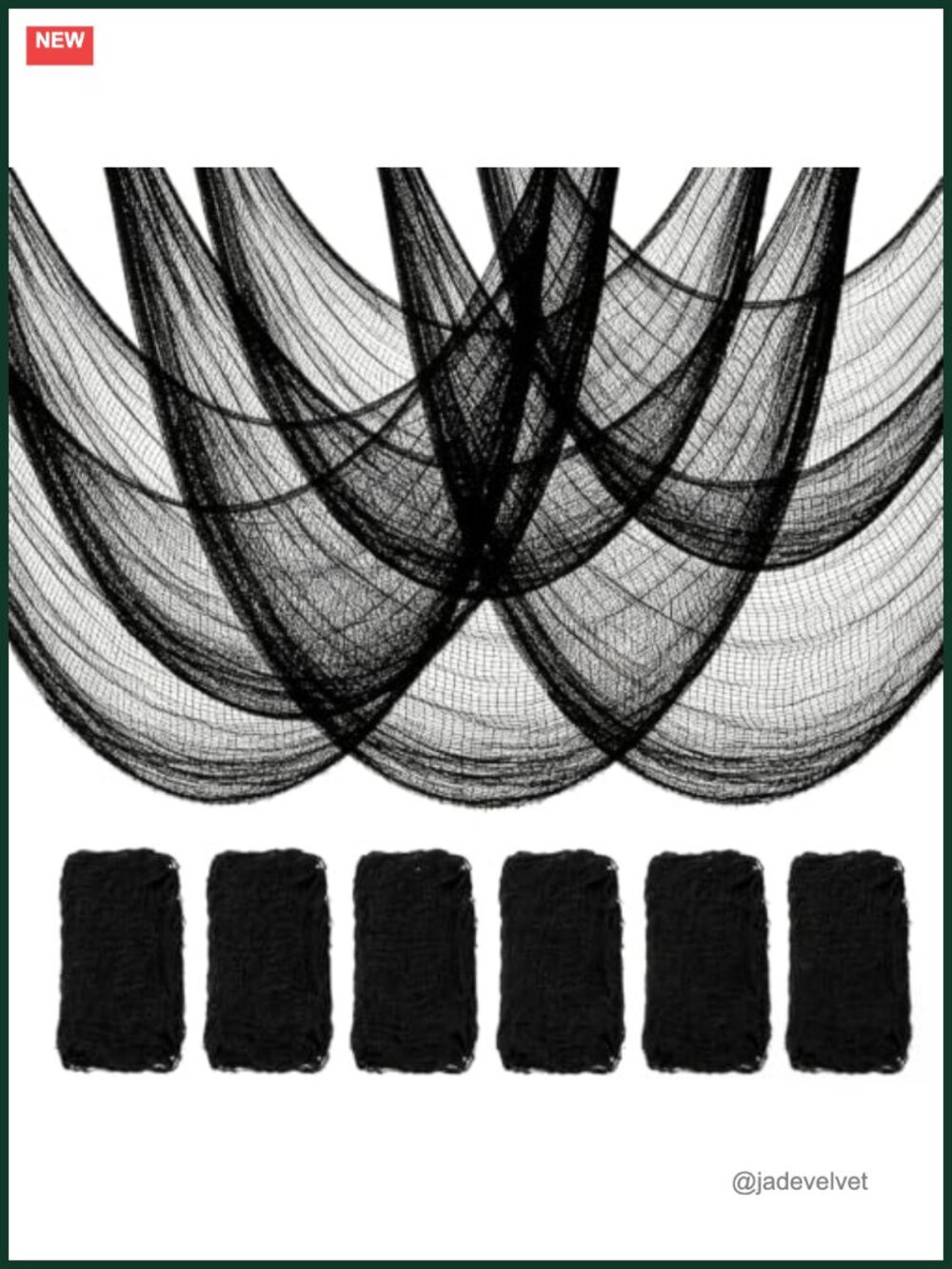 6 Pcs Creepy Cloth 30x72 inch Black Cheesecloth Halloween Decor